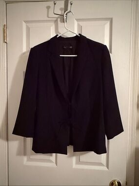 Noir Black Women's Tie-Front Blazer Jacket